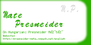 mate presneider business card